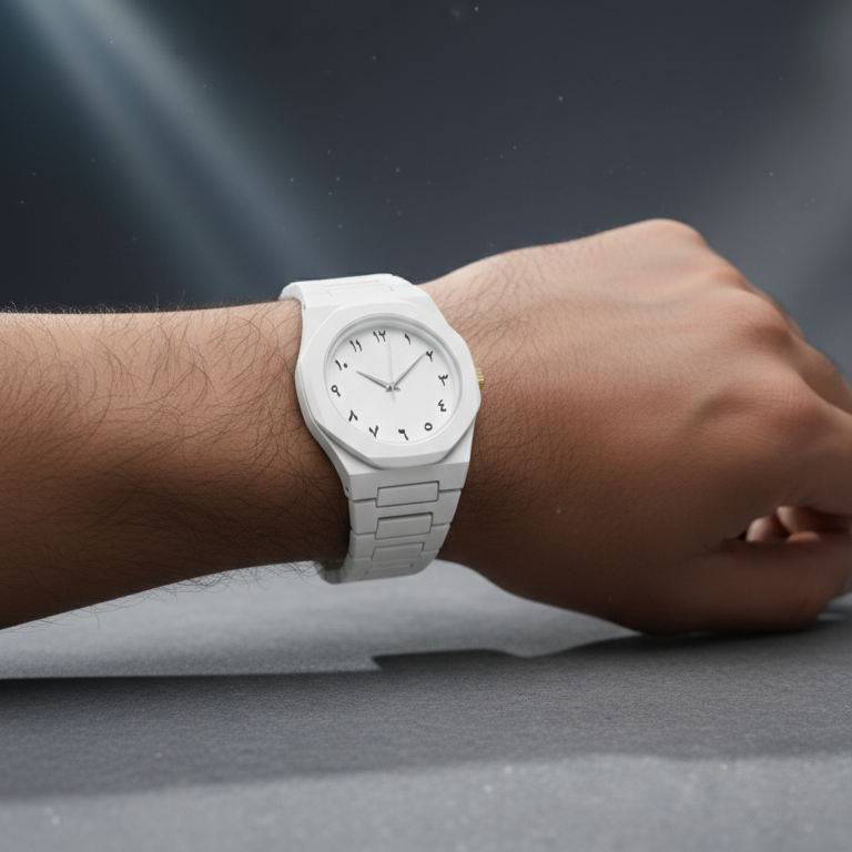 Aura White Wrist Watch β Modern & Elegant